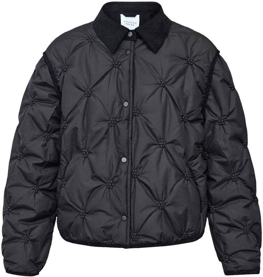 SisterS Point quilted jas met borduursels zwart - Foto 2