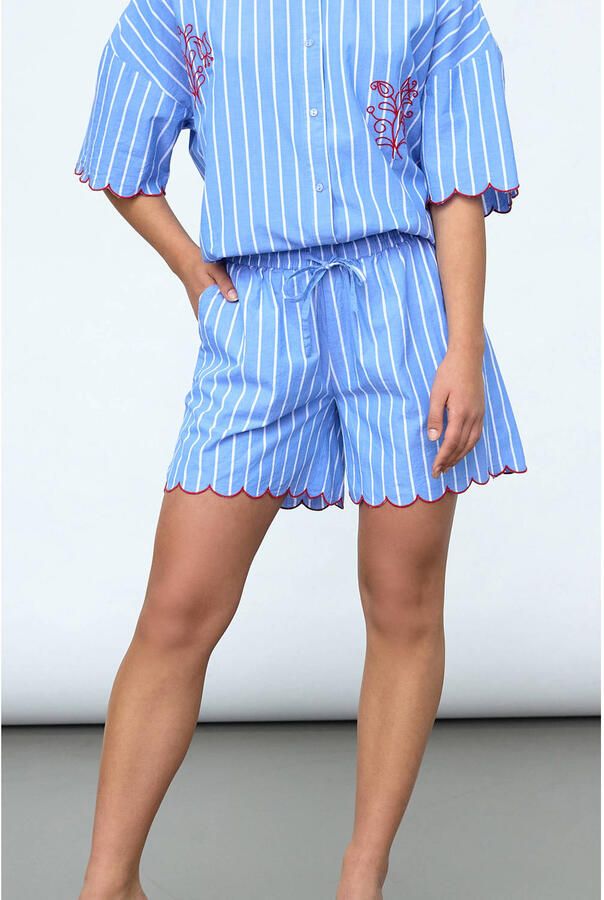 SisterS Point regular fit gestreepte casual short blauw
