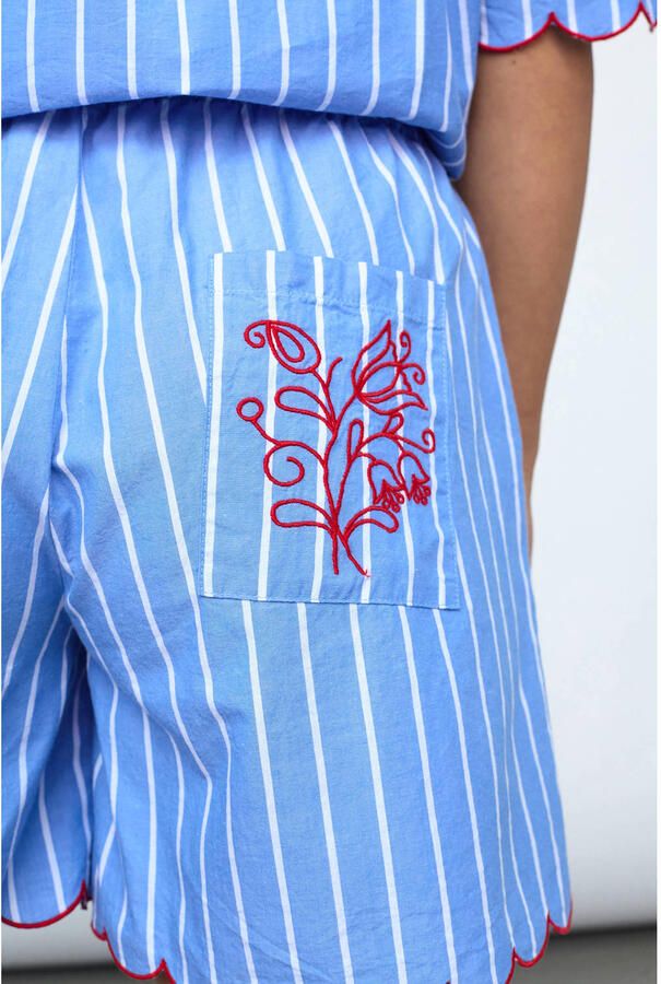 SisterS Point regular fit gestreepte casual short blauw - Foto 2