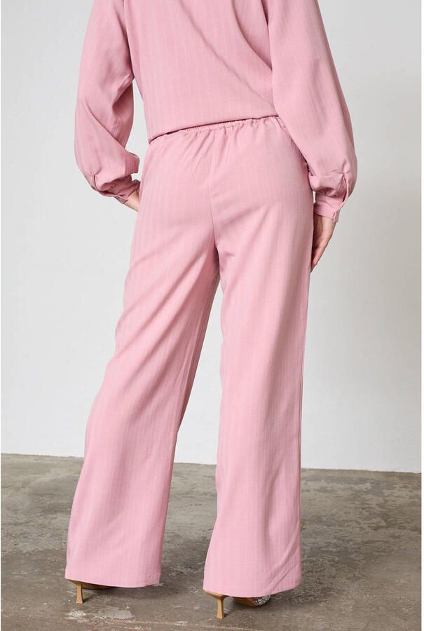 SisterS Point straight broek met krijtstreep roze - Foto 3