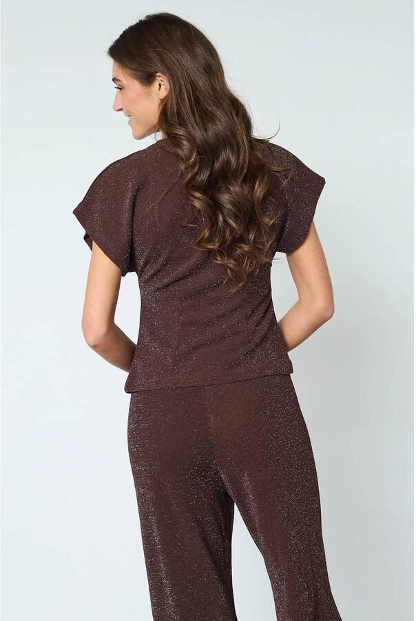 SisterS Point top met glitters bruin - Foto 2
