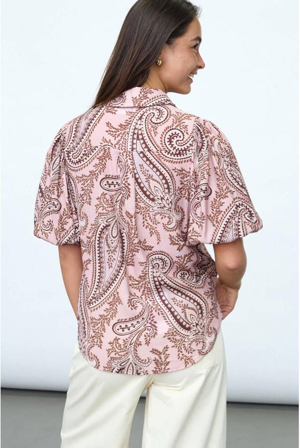 SisterS Point viscose blouse met paisley lichtroze - Foto 2