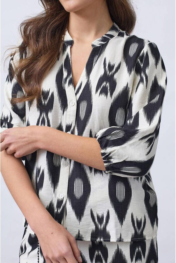 SisterS Point viscose blouse met print ecru - Foto 2