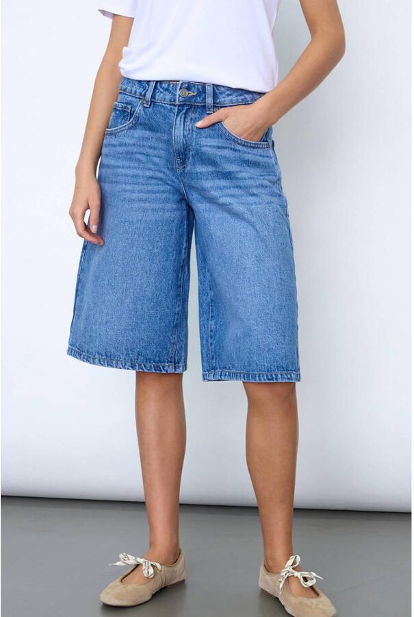 SisterS Point wide leg denim jort mediumblauw denim