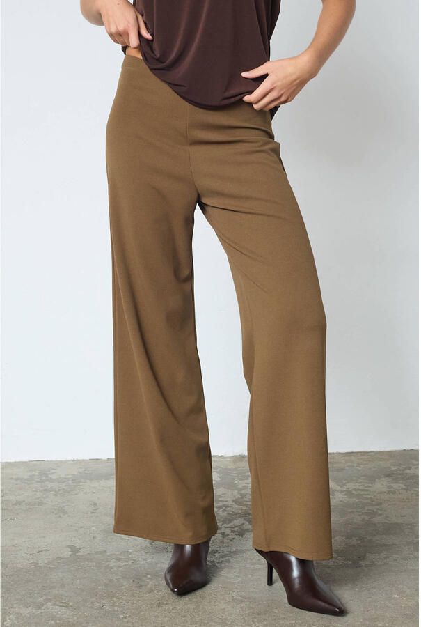 SisterS Point wide leg high waist palazzo broek donkergroen