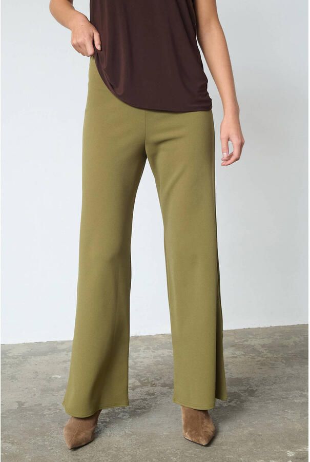 SisterS Point wide leg high waist palazzo broek groen