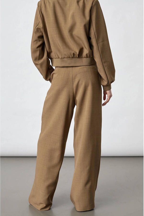 SisterS Point wide leg pantalon met plooien zand - Foto 2