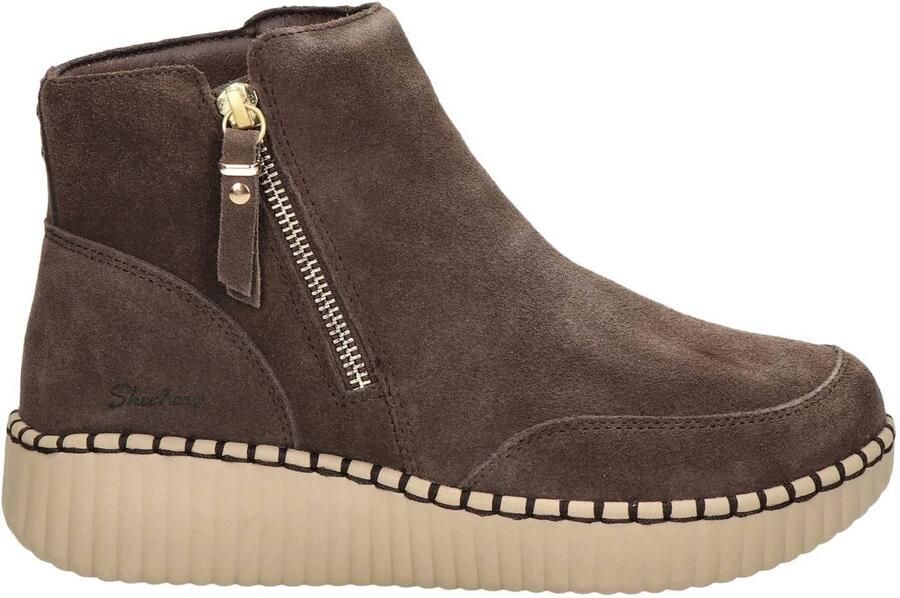 Skechers Wilshire Blvd Weekend Crush suède enkelboots bruin