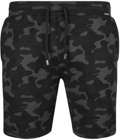 SKINY sweatshort met camouflageprint zwart grijs