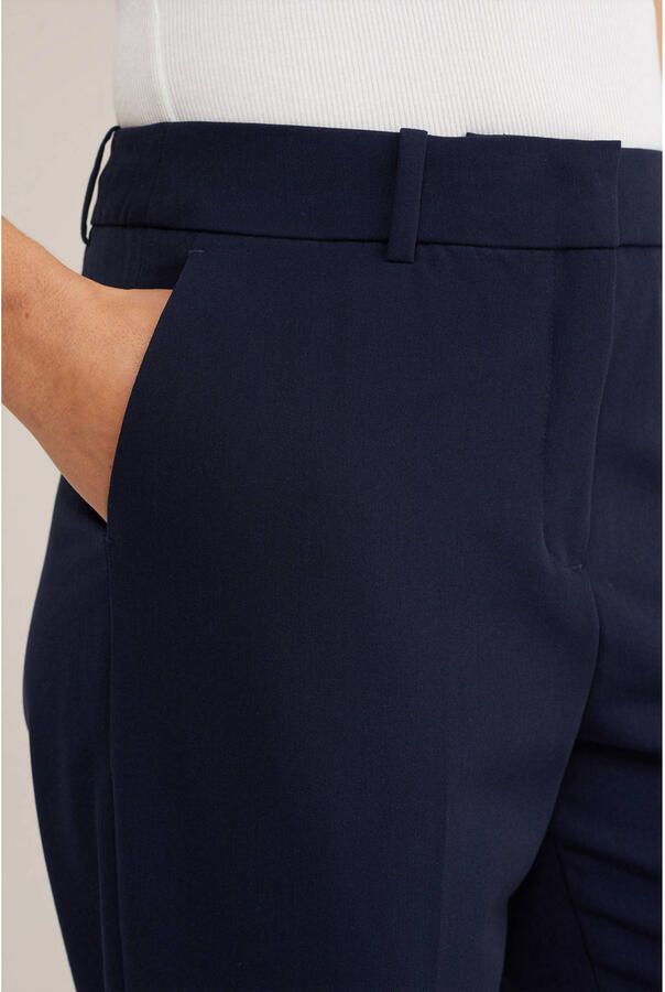 Slim fit pantalon marineblauw