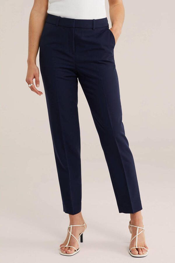 WE Fashion slim fit broek marineblauw - Foto 2