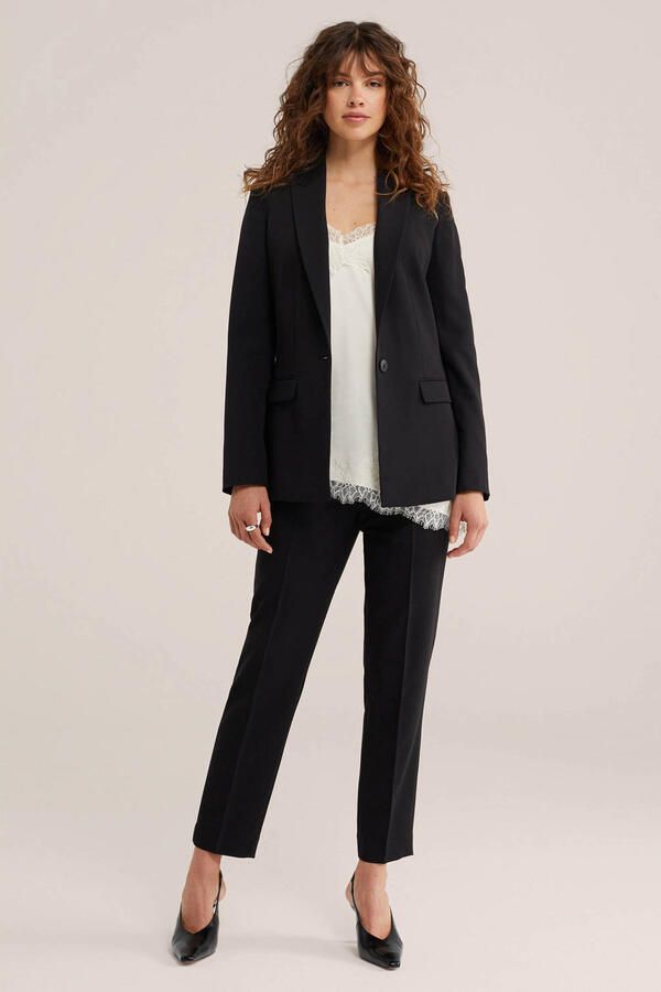 Slim fit pantalon zwart