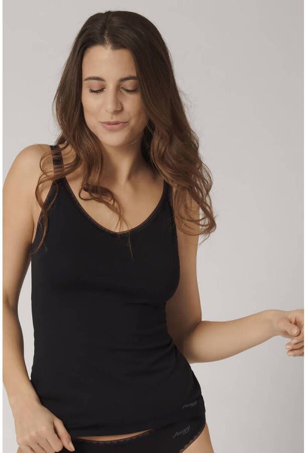 Sloggi Hemd Go fijn kant katoenmix v-hals zacht (Set van 2)