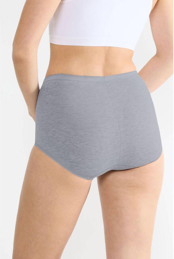Sloggi Maxislip Basic + Katoenmix zachte naden hoge taille elastisch (Set van 4)
