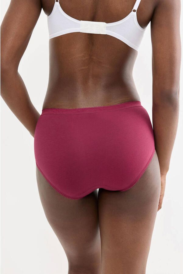 Sloggi Basic+ midi hipsters (set van 4) rood bruin wit - Foto 2