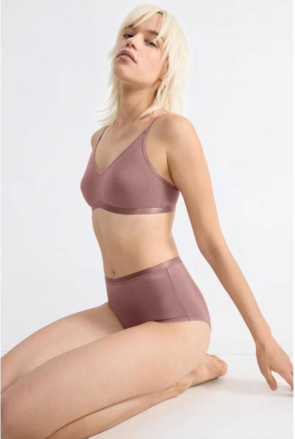 Sloggi High-waist-slip GO Daily Cotton Glans-effect details hoog uitgesneden taille(3 stuks)