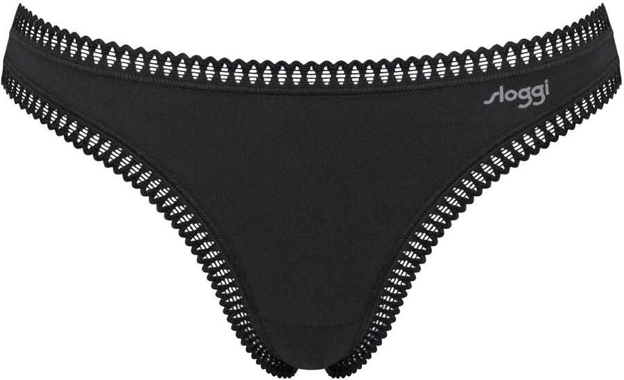 Sloggi GO string (set van 3) blauw zwart ecru - Foto 2