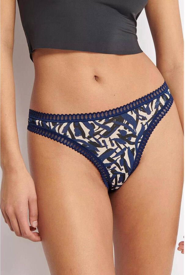 Sloggi GO string (set van 3) blauw zwart ecru