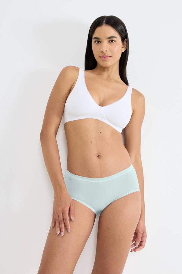 Sloggi hipster Midi (set van 4) lichtblauw ecru