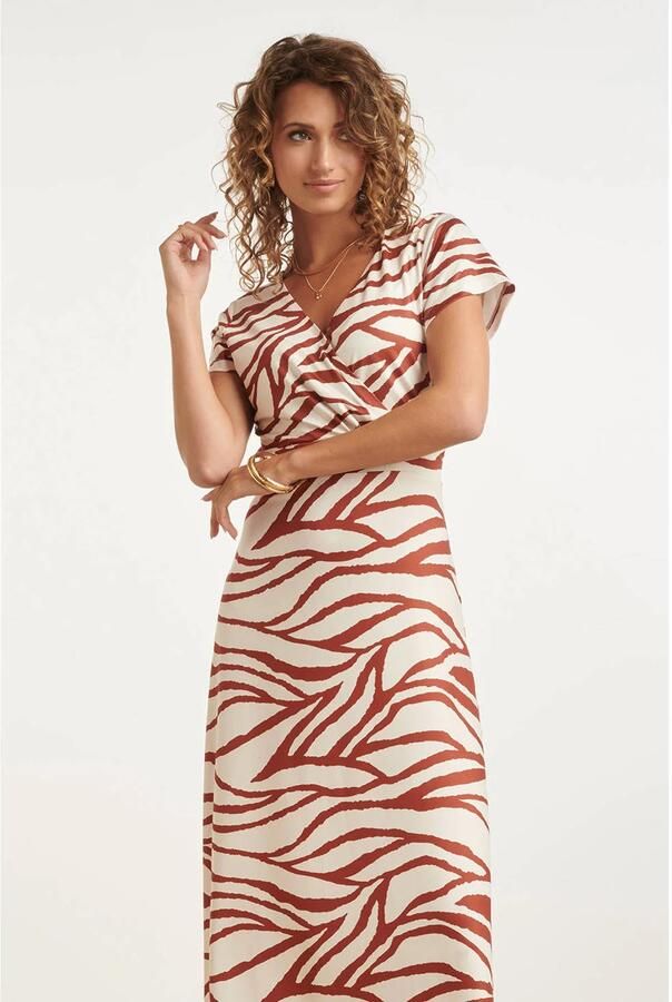 Smashed Lemon A-lijn jurk met zebraprint oranje