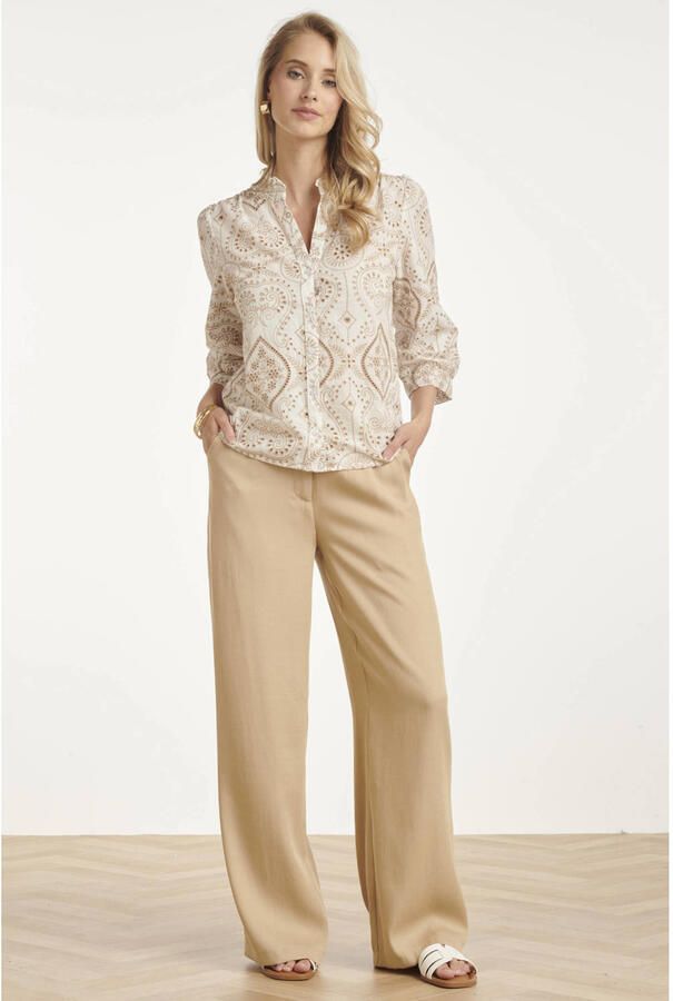 Smashed Lemon blouse met paisley print beige - Foto 3