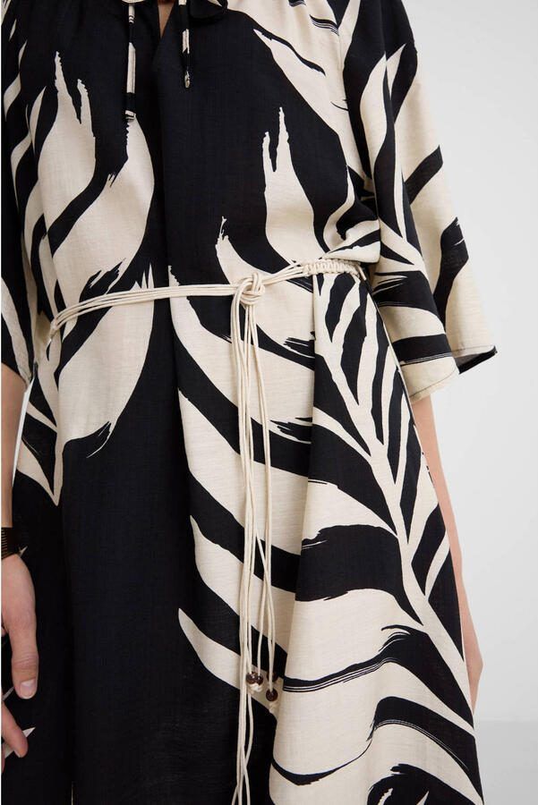 Smashed Lemon blousejurk met ceintuur zwart wit - Foto 2