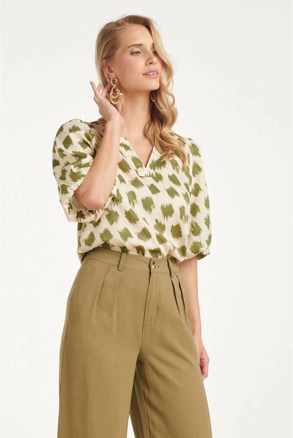 Smashed Lemon blousetop groen - Foto 3