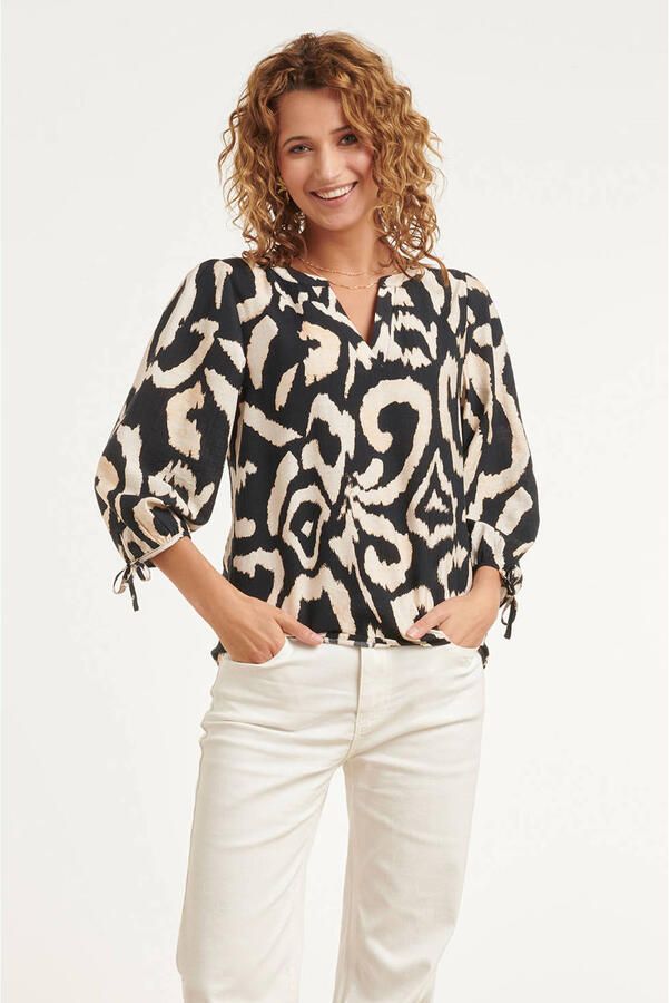 Smashed Lemon blousetop met print zwart