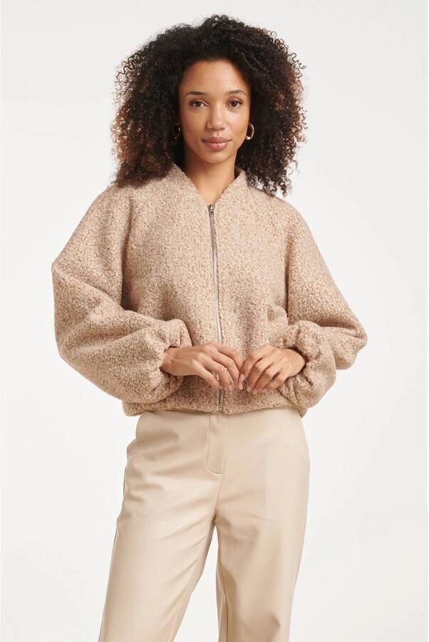 Smashed Lemon bouclé bomberjack beige