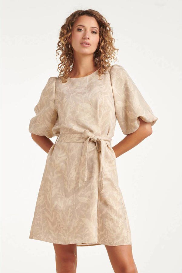 Smashed Lemon cocktailjurk met lurex beige