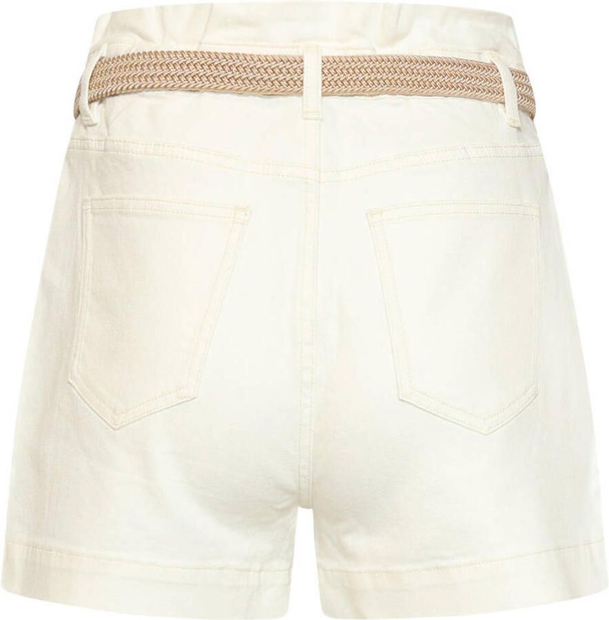Smashed Lemon denim straight high waist short ecru