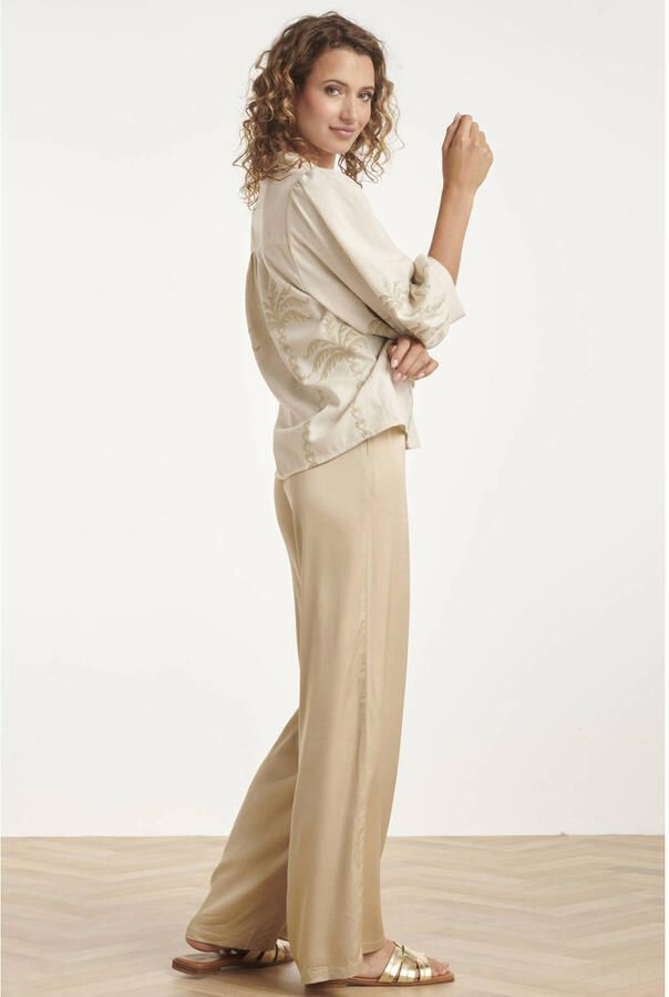 Smashed Lemon gebloemde blouse beige - Foto 2