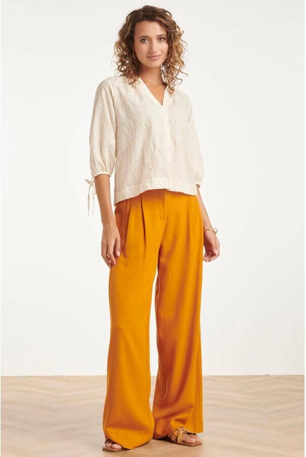 Smashed Lemon gebloemde blouse ecru - Foto 3