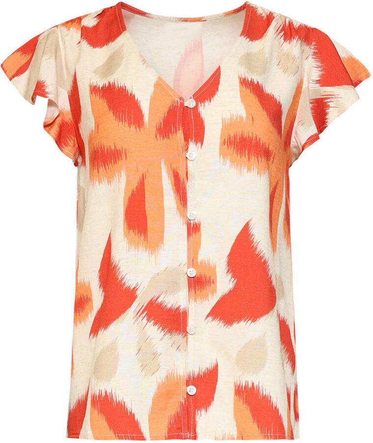 Smashed Lemon gebloemde blouse oranje