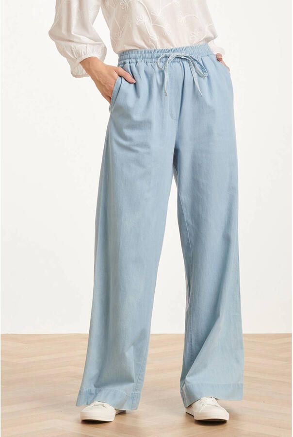Smashed Lemon high waist casual broek light blue denim