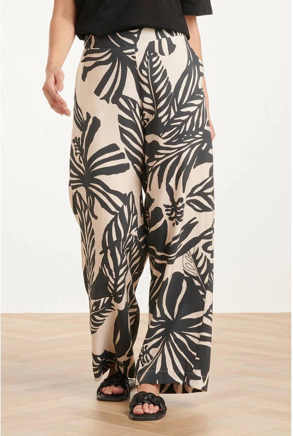 Smashed Lemon high waist casual broek zwart