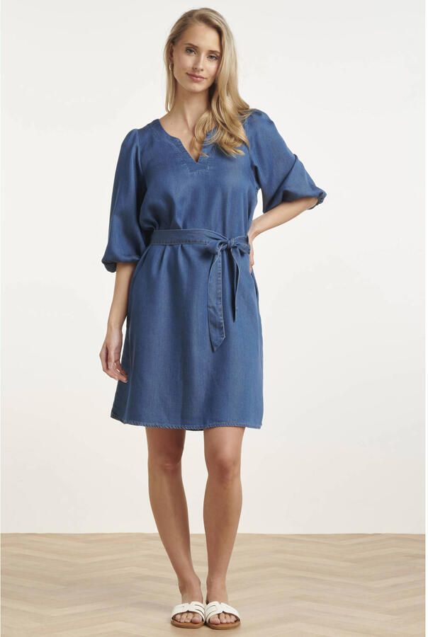 Smashed Lemon korte jurk blauw