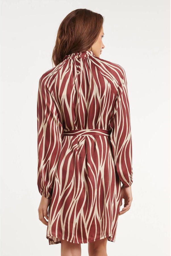 Smashed Lemon mini coljurk met ceintuur en print rood - Foto 2