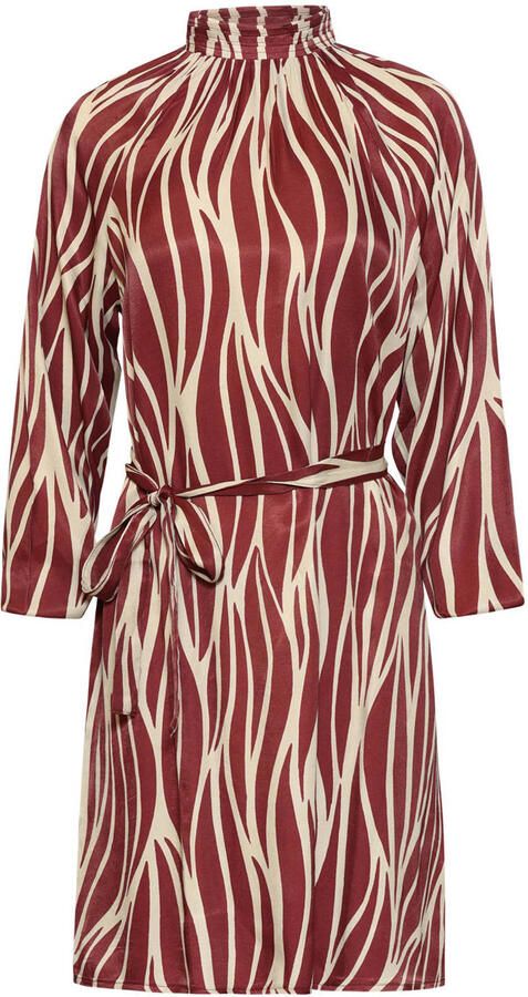 Smashed Lemon mini coljurk met ceintuur en print rood - Foto 3