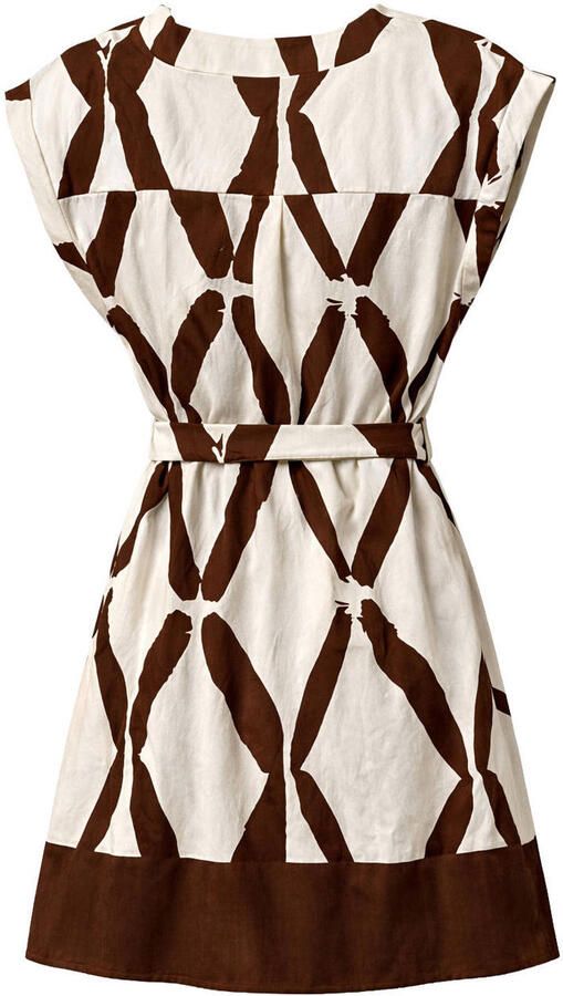 Smashed Lemon rayon korte jurk met print ecru - Foto 2