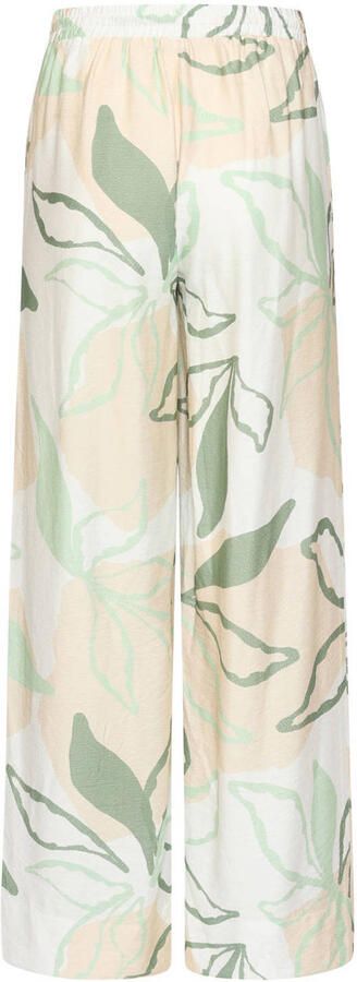 Smashed Lemon rayon straight leg casual gebloemde broek lichtgroen - Foto 2