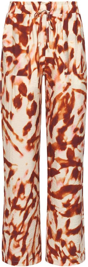 Smashed Lemon regular waist casual broek roodbruin - Foto 3