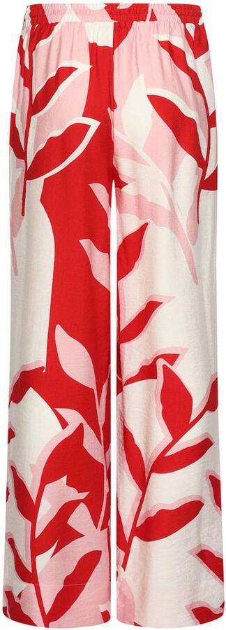 Smashed Lemon regular waist gebloemde casual broek rood - Foto 3