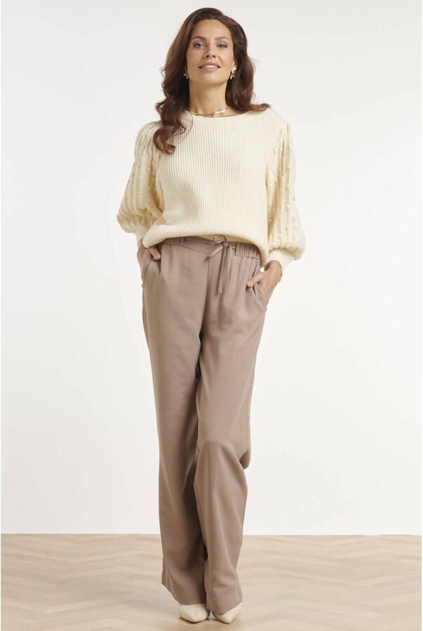 Smashed Lemon straight leg pantalon zand - Foto 1