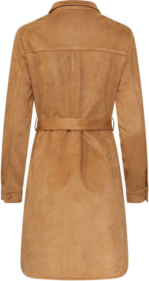 Smashed Lemon suede midi jurk bruin - Foto 2