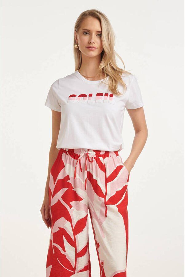 Smashed Lemon T-shirt wit met textuur