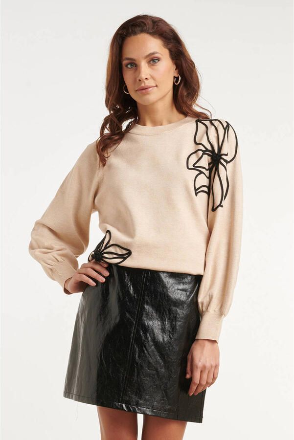 Smashed Lemon top met print beige