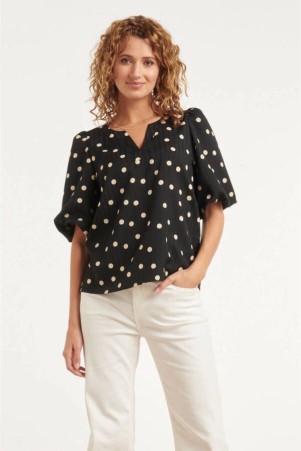 Smashed Lemon top met stippen zwart
