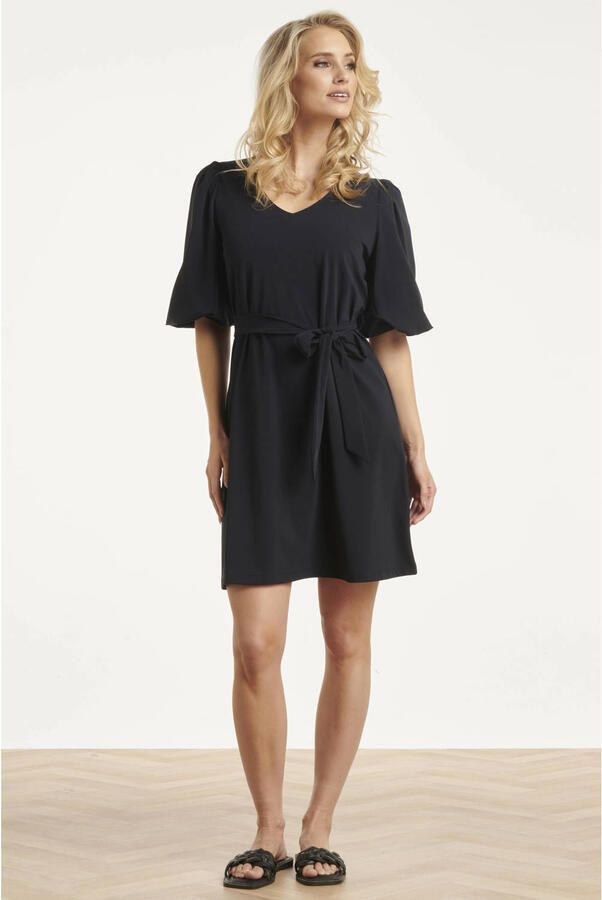 Smashed Lemon travelstof korte jurk donkerblauw - Foto 3