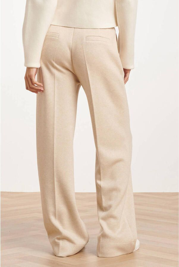 Smashed Lemon wide leg broek met wol beige - Foto 3